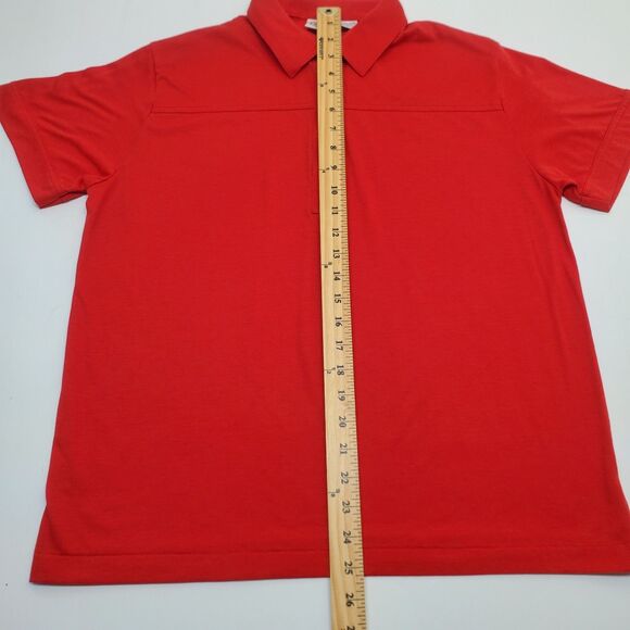 Vtg PICHET & POST Red Short Sleeve Shirt Button Womens Size XL - Picture 3 of 9